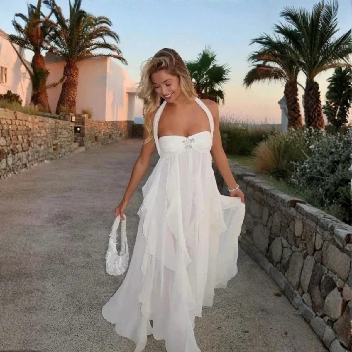 Aurelia | Damen Rückenfreies Maxikleid Volants – Rückenfrei Maxi Volant 2026