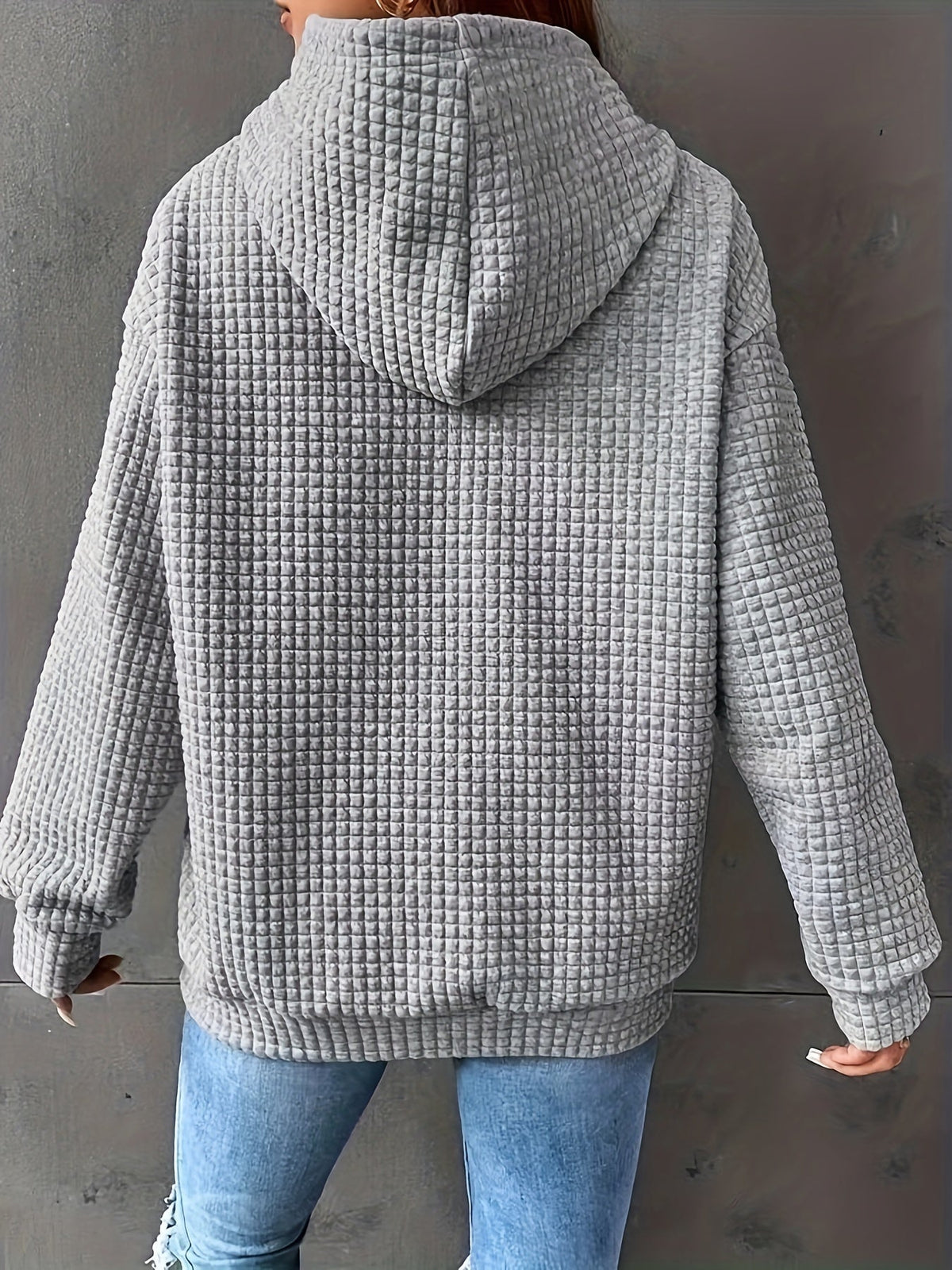 Mila | Waffelstrick Kapuzenpullover Damen