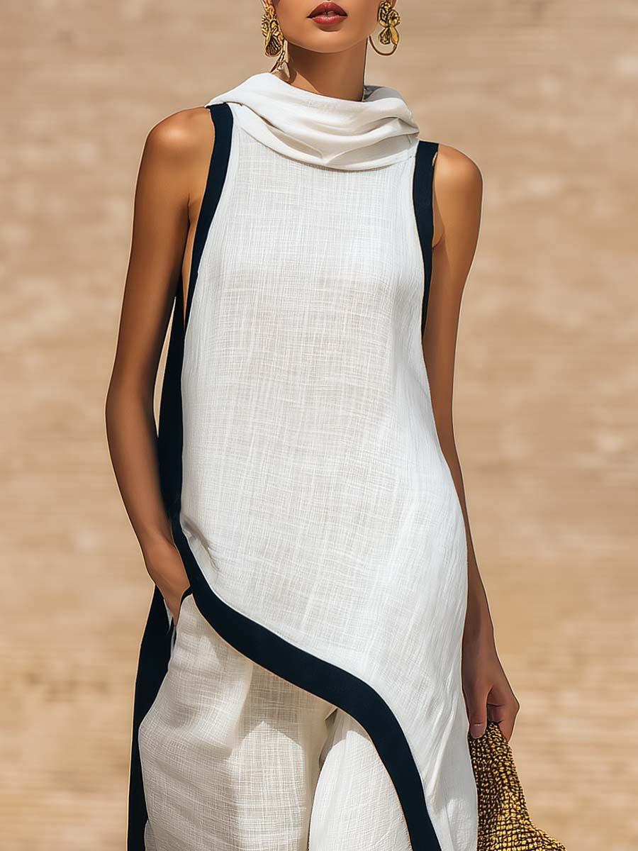 Maranta - Set aus asymmetrischer Tunika und Wide-Leg-Hose