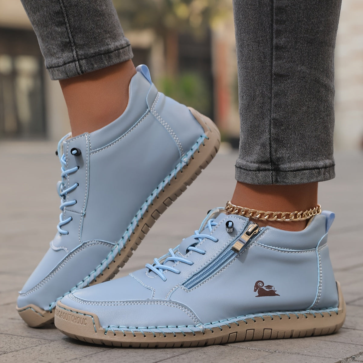 Bettina  | Damen Bequeme Schnürschuhe mit Reißverschluss