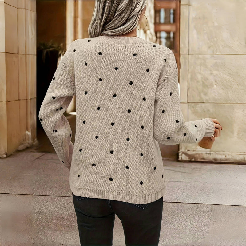 Gergana – Gestrickter Pullover Mit Polka-Punkte
