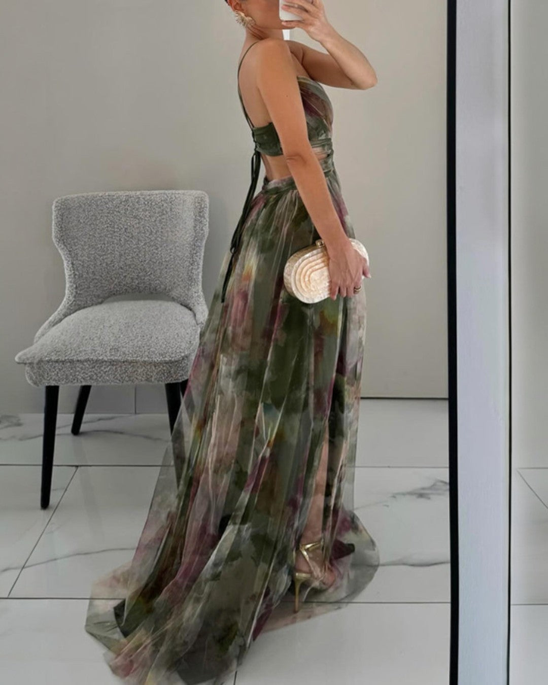 Tunika – Maxikleid Mit Blumenmuster