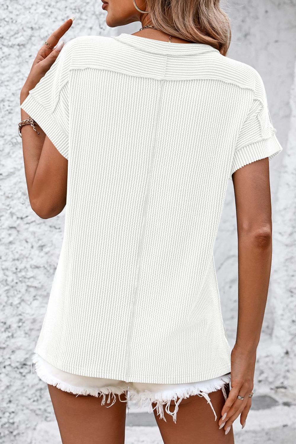 Cleo | Kurzarm-T-Shirt mit Streifen und Rundhalsausschnitt