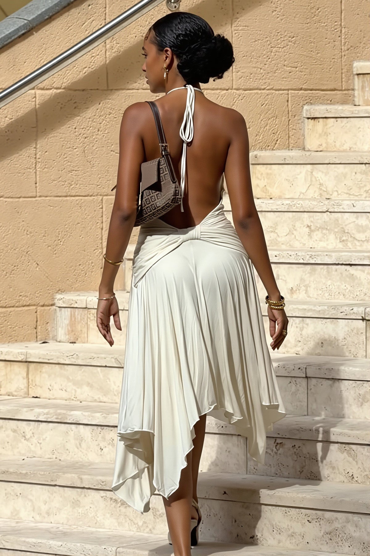 Casual A Linie Halter Maxikleid