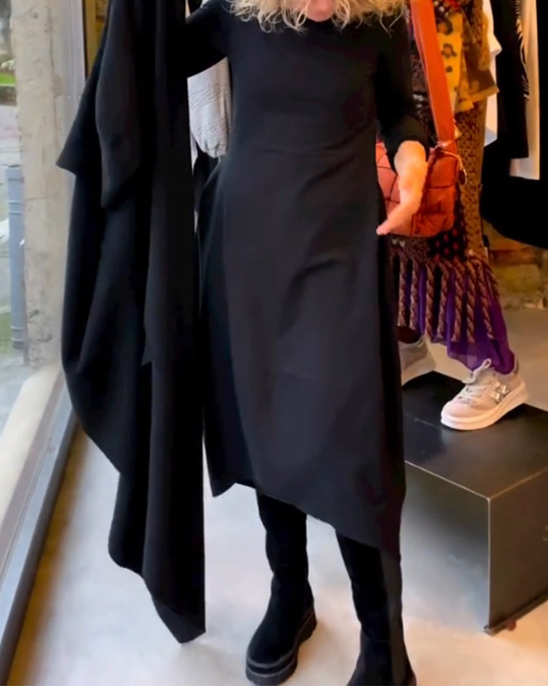 Klassisches Schwarzes Midi-Kleid - Sofia