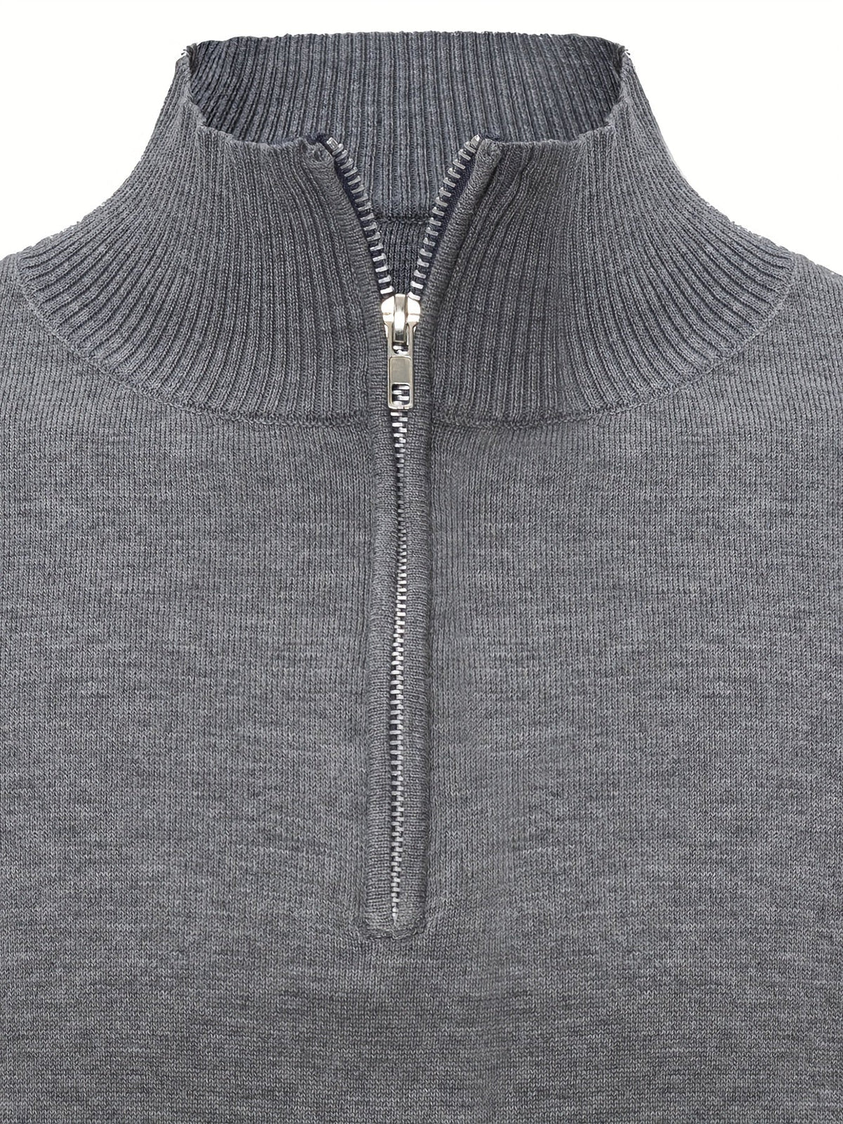 Sumuel – Strickpullover Mit Reißverschluss Und Geripptem Kragen