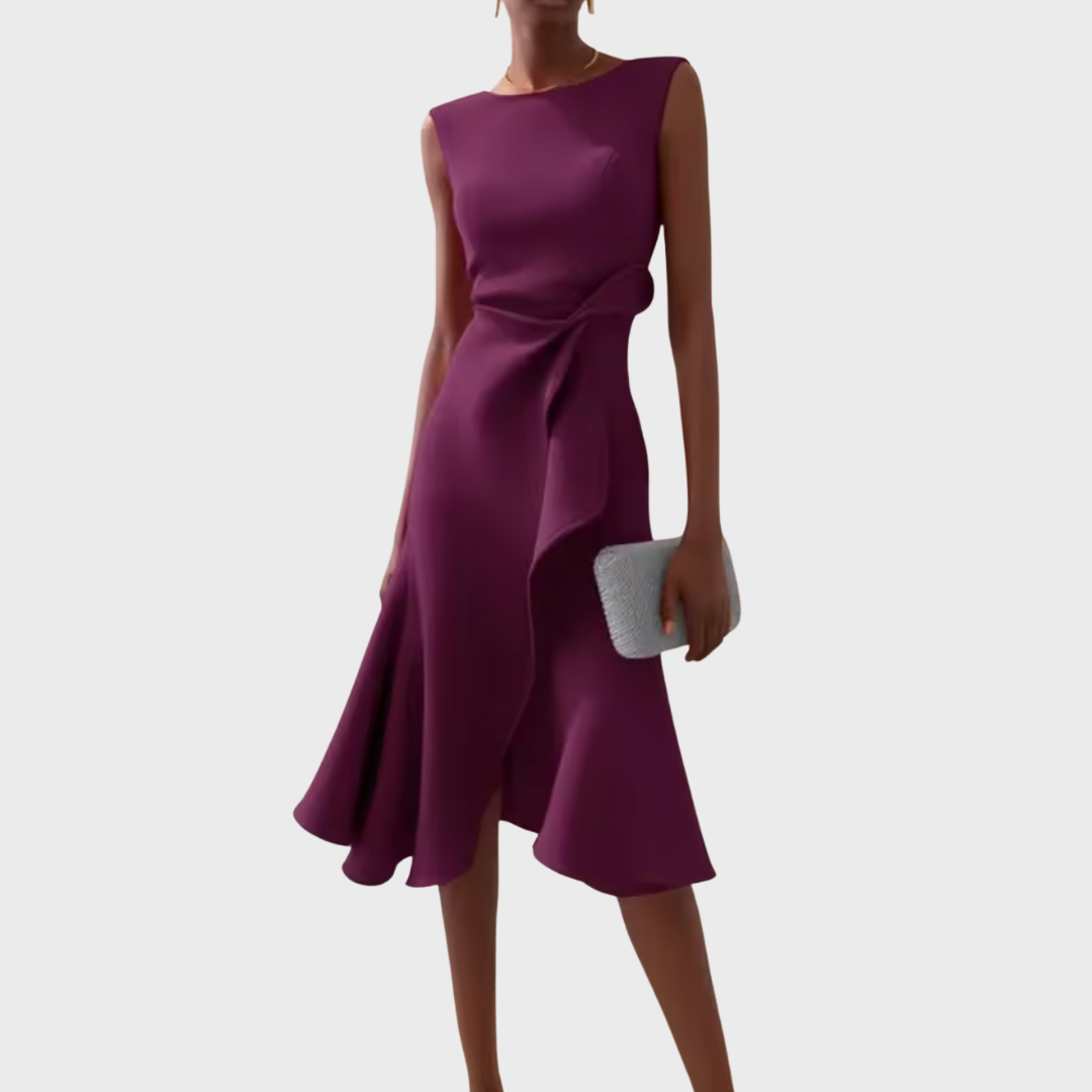 Elfriede | Damen Ärmelloses Midikleid Drapiert Asymmetrisch – Asymm. Midi Drapiert 2026