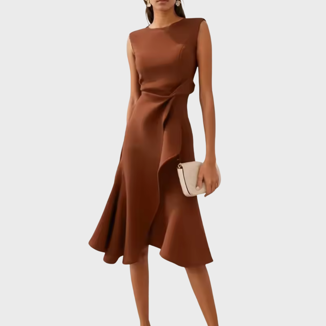 Elfriede | Damen Ärmelloses Midikleid Drapiert Asymmetrisch – Asymm. Midi Drapiert 2026