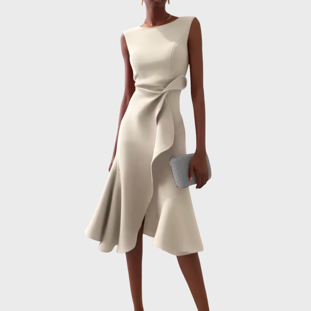 Elfriede | Damen Ärmelloses Midikleid Drapiert Asymmetrisch – Asymm. Midi Drapiert 2026