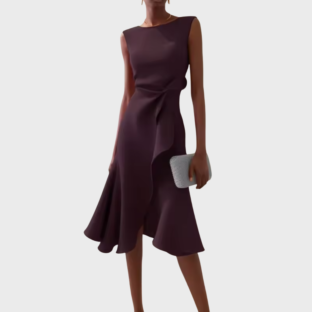 Elfriede | Damen Ärmelloses Midikleid Drapiert Asymmetrisch – Asymm. Midi Drapiert 2026