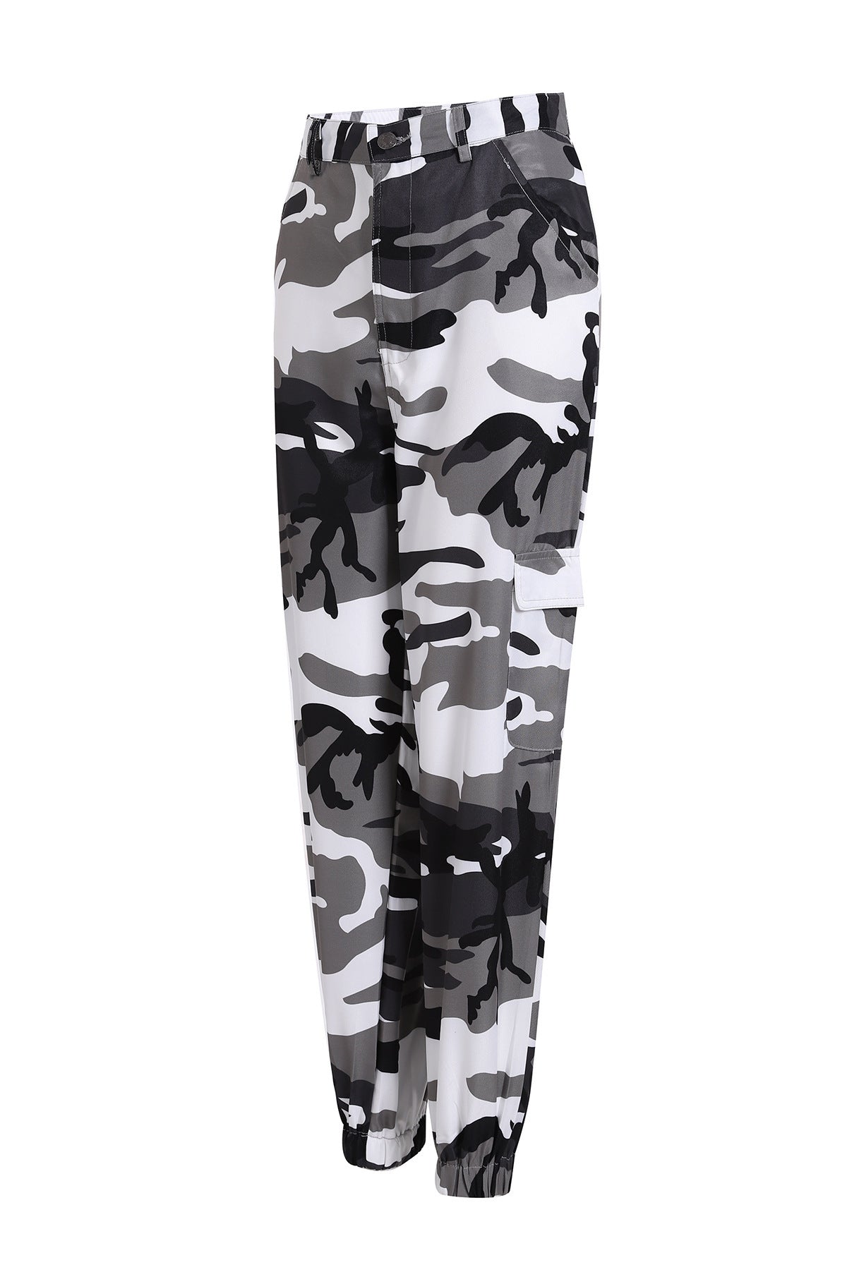 Damen nan Cargohose mit urbanem Camouflage-Print und elastischem Bund Drune