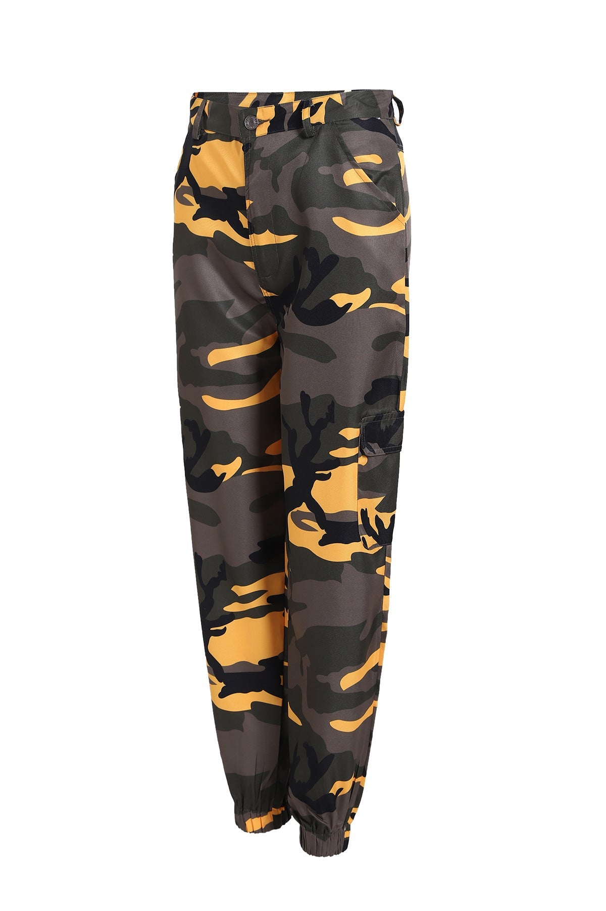 Damen nan Cargohose mit urbanem Camouflage-Print und elastischem Bund Drune