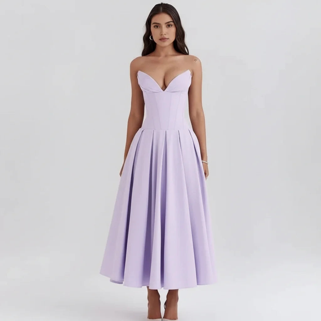 Larissa | Damen Korsett Midi Kleid Besondere Anlässe – Korsett Midi Elegant 2026