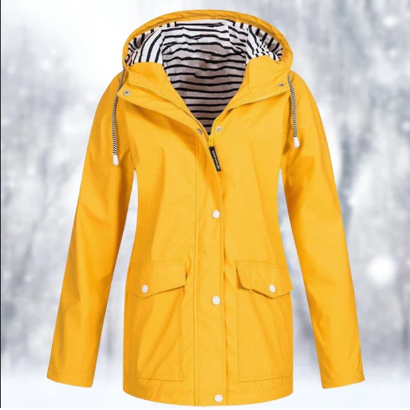Carolin | Damen Jacke mit Kapuze, Reißverschluss und Fronttaschen