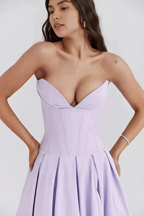 Larissa | Damen Korsett Midi Kleid Besondere Anlässe – Korsett Midi Elegant 2026