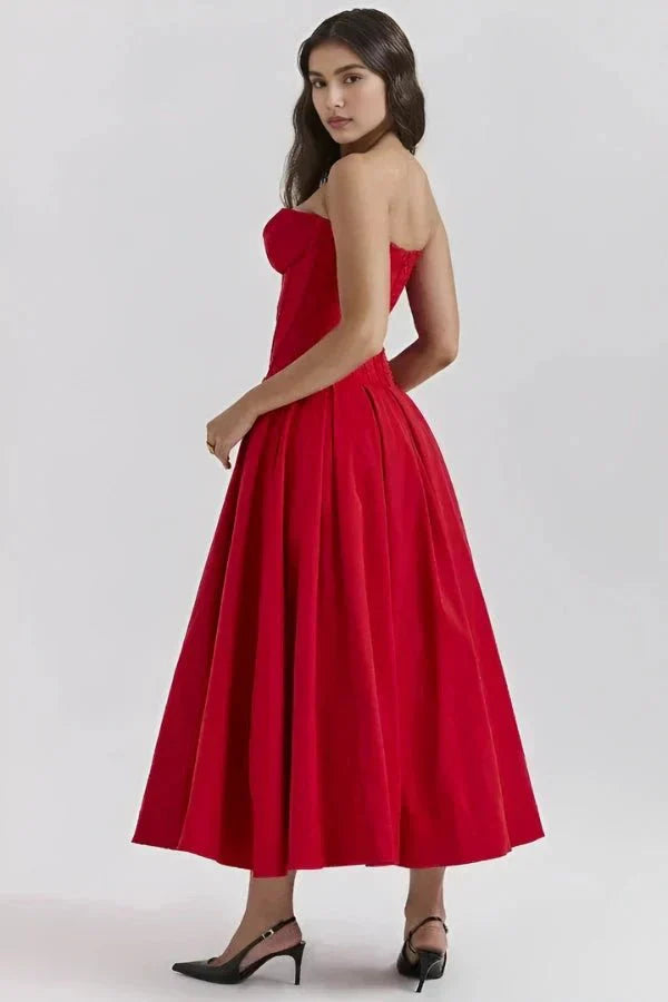 Larissa | Damen Korsett Midi Kleid Besondere Anlässe – Korsett Midi Elegant 2026