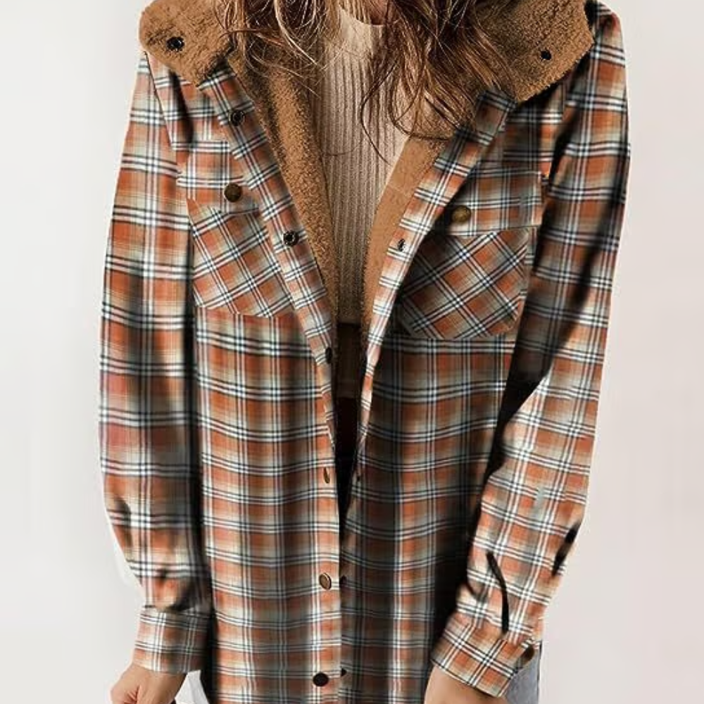 Amira-Karierte Kapuzenjacke – Lässiger Herbst-Look