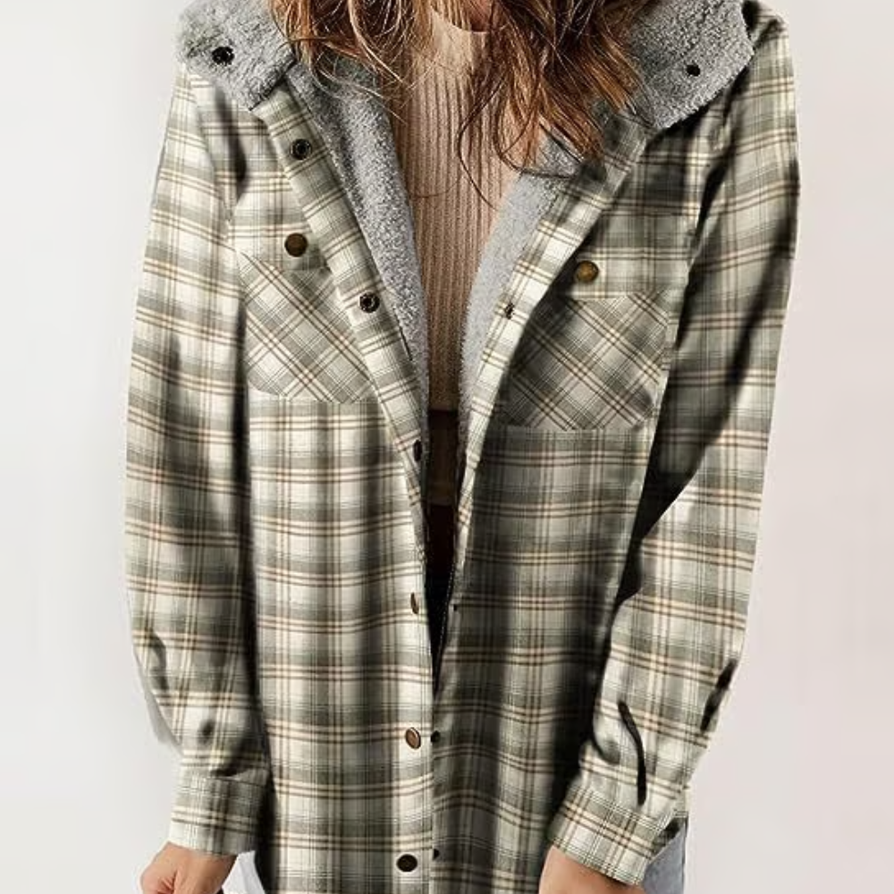 Amira-Karierte Kapuzenjacke – Lässiger Herbst-Look