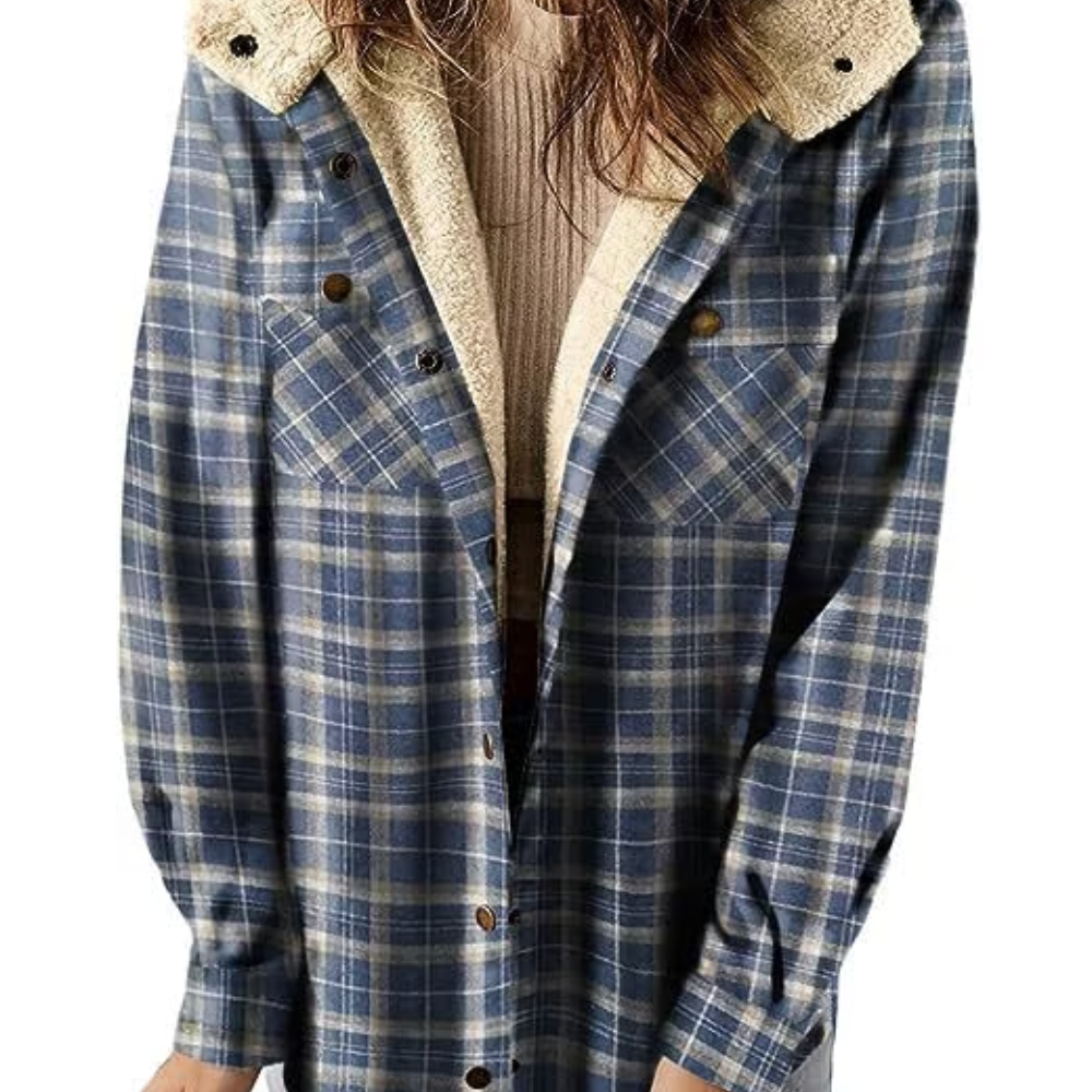 Amira-Karierte Kapuzenjacke – Lässiger Herbst-Look
