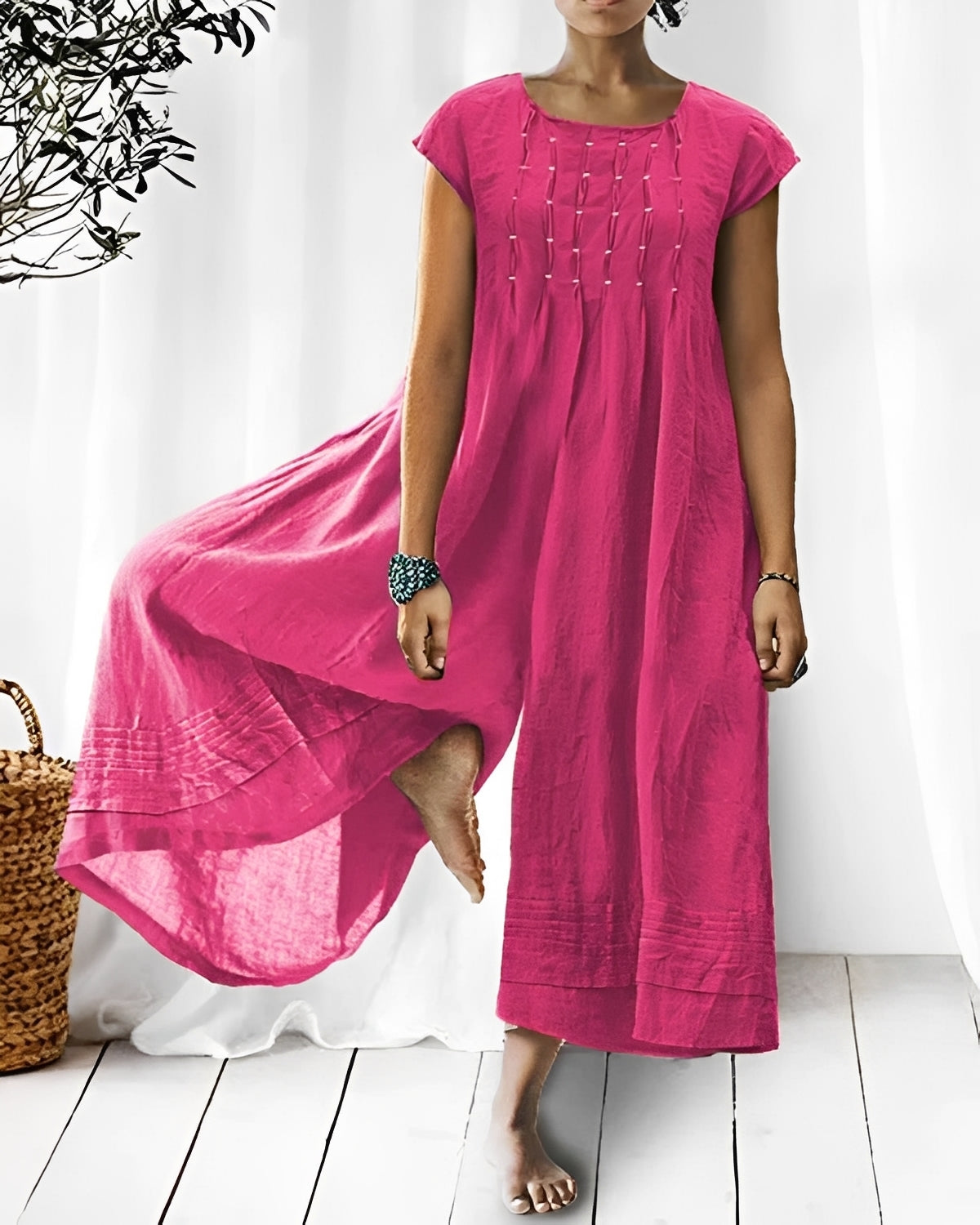 Claudia - Stilvoller kurzärmeliger Jumpsuit für Damen