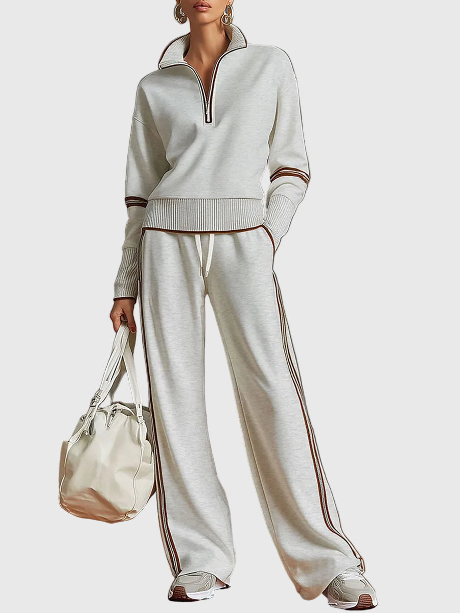 Minrada - Set Aus Bluse Und Hose Mit Breiten Falten