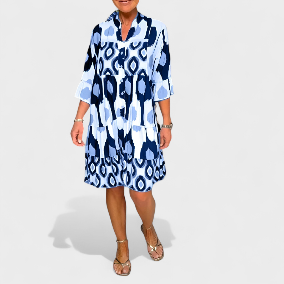 Suciana – Boho Drucken Kleid mit V-Ausschnitt