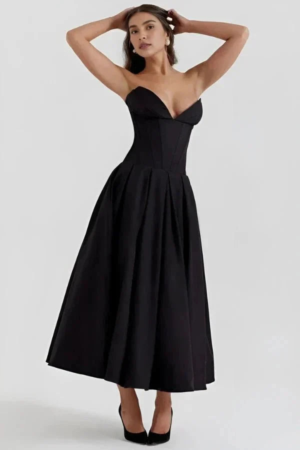 Larissa | Damen Korsett Midi Kleid Besondere Anlässe – Korsett Midi Elegant 2026