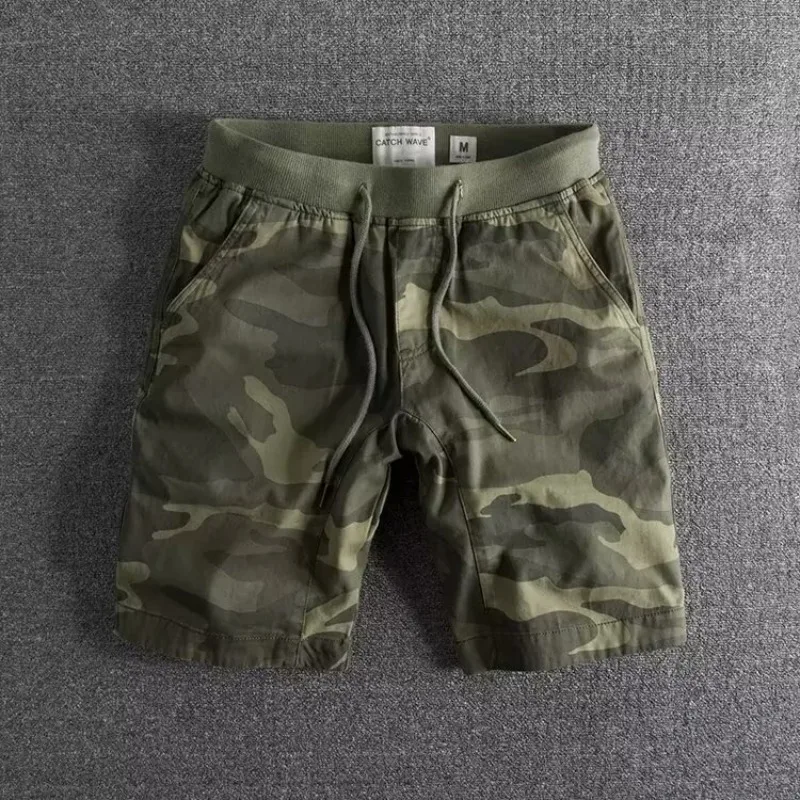 Dax | Herren Camo-Shorts Elastikbund Kurze Hose Sommer