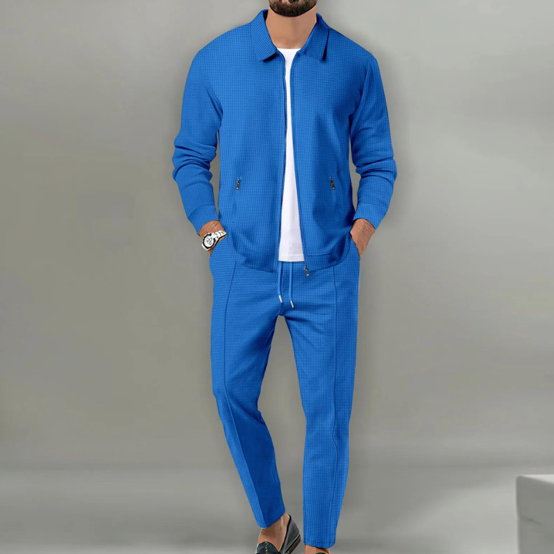 Luca | Herren Trainingsanzug Set Jacke und Hose Waffelstruktur