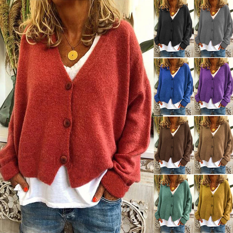 Strickjacke für Damen, Dicker Strick und lässiger Schnitt - Elvarine