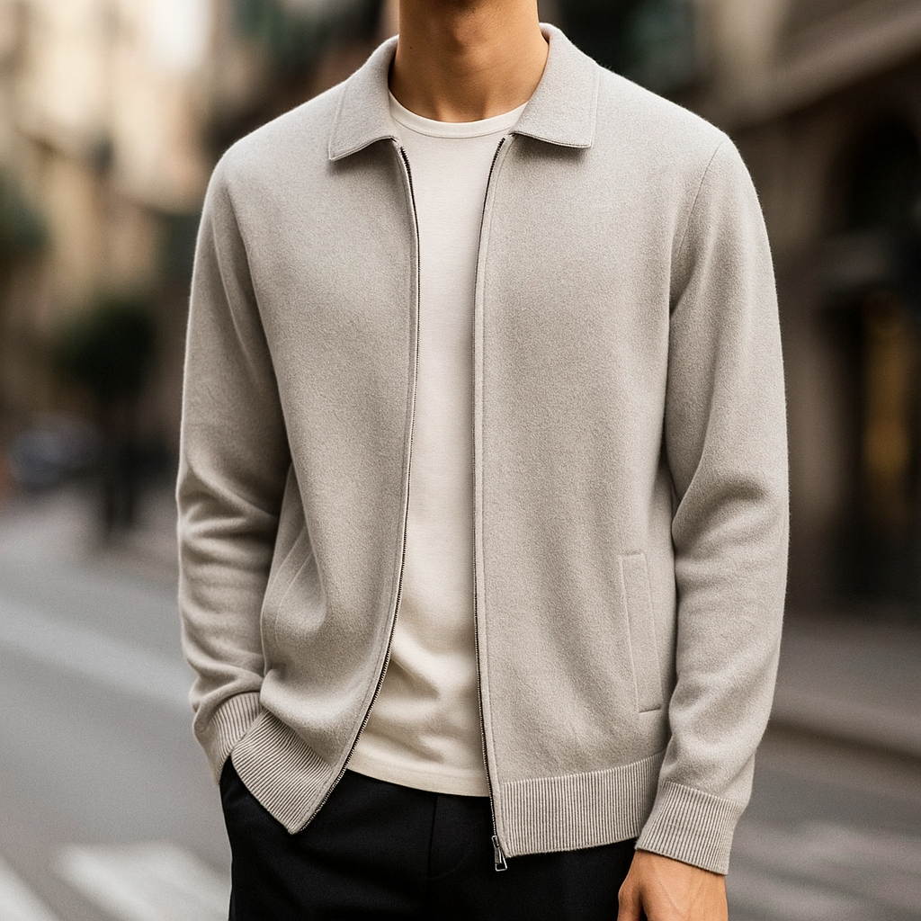 Quinton – Kaschmir Strickjacke Mit Reißverschluss