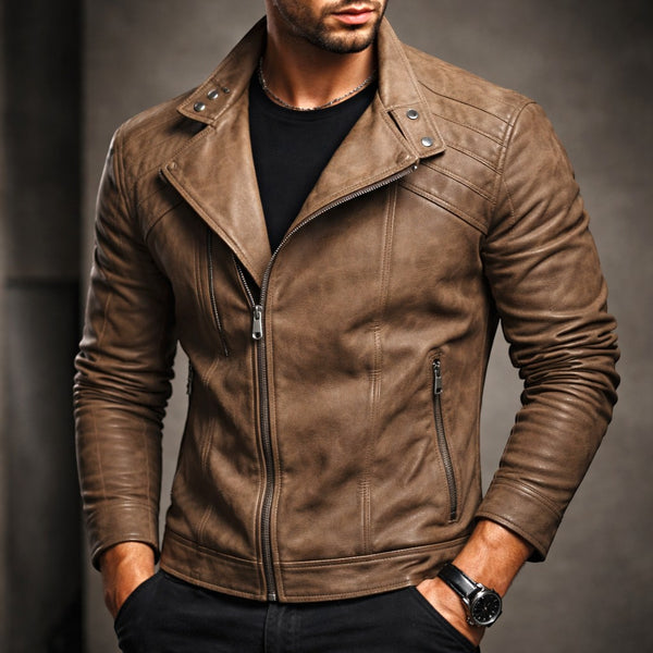 Jure – Lederjacke Mit Reißverschluss