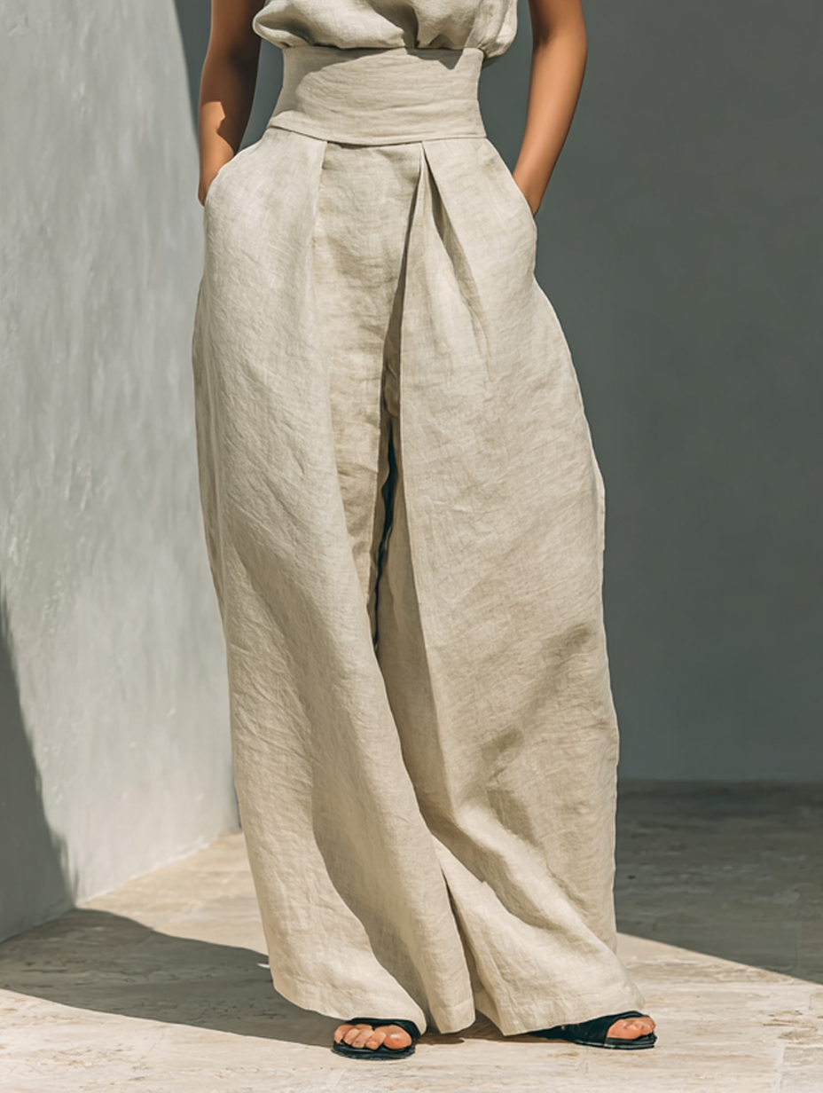 Alena - Set aus luftiger, ärmelloser Bluse und weiter Hose