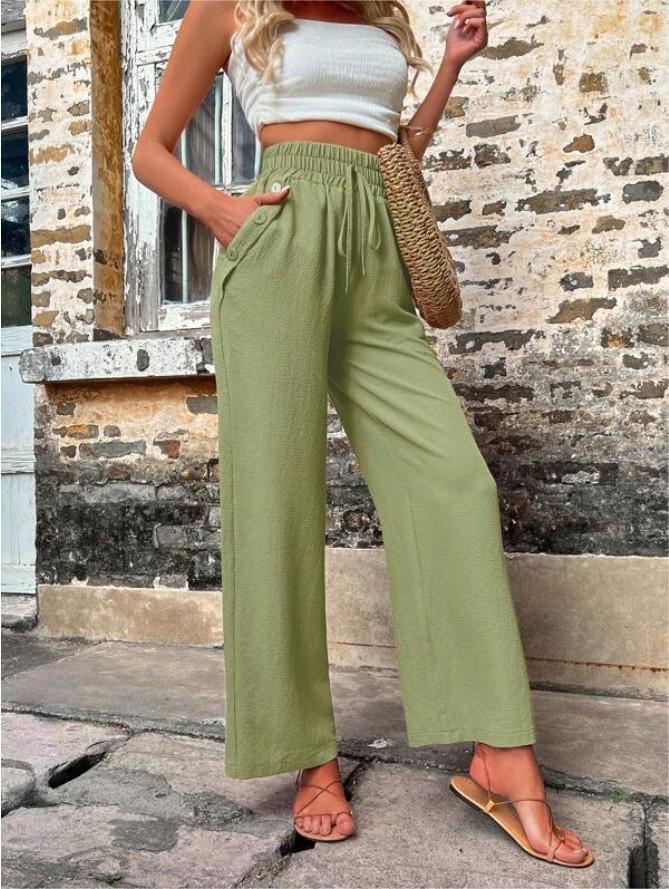 Dolores - Lose Hose mit hoher Taille und Kordelzug