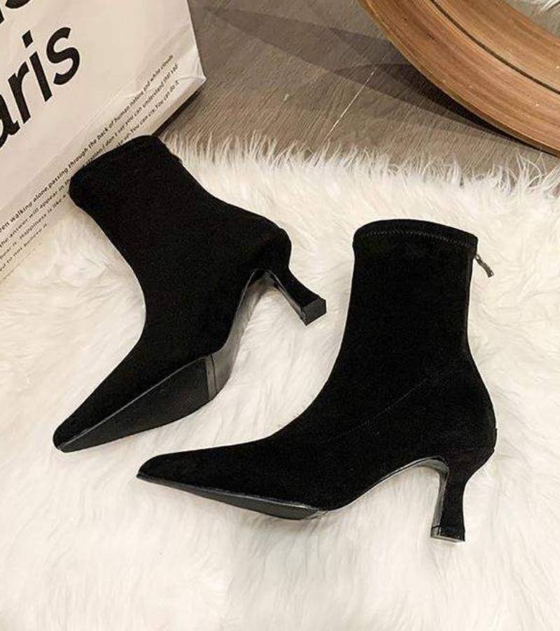 Sanduni - Leder Stiefelette Mit Mittlerem Absatz