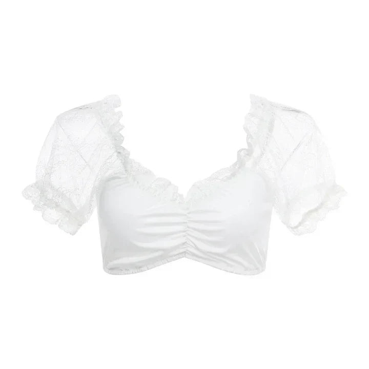 Dirndlbluse mit Spitze - Lena