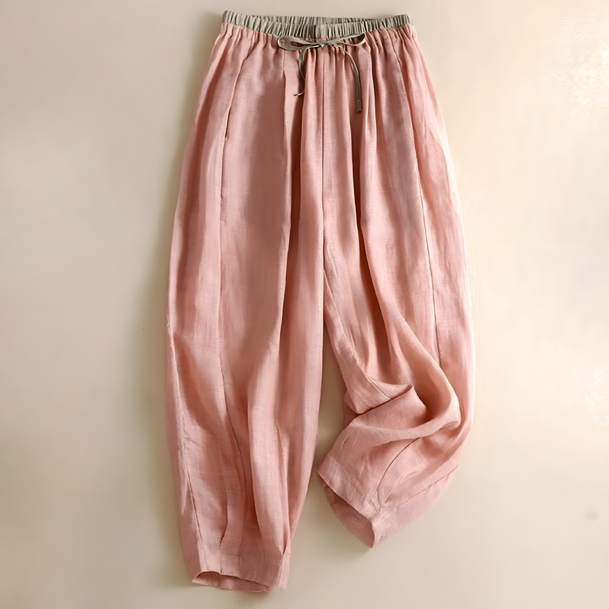 Yndira | Damen Leinenhose Rosa Natürlich Komfort Sommer