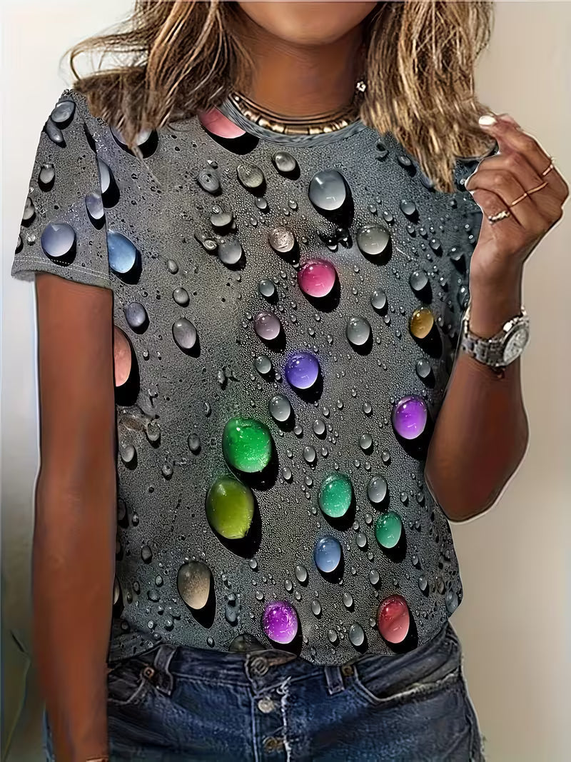 Ishadini - Lässiges Kurzarm T-Shirt Mit Rundhalsausschnitt