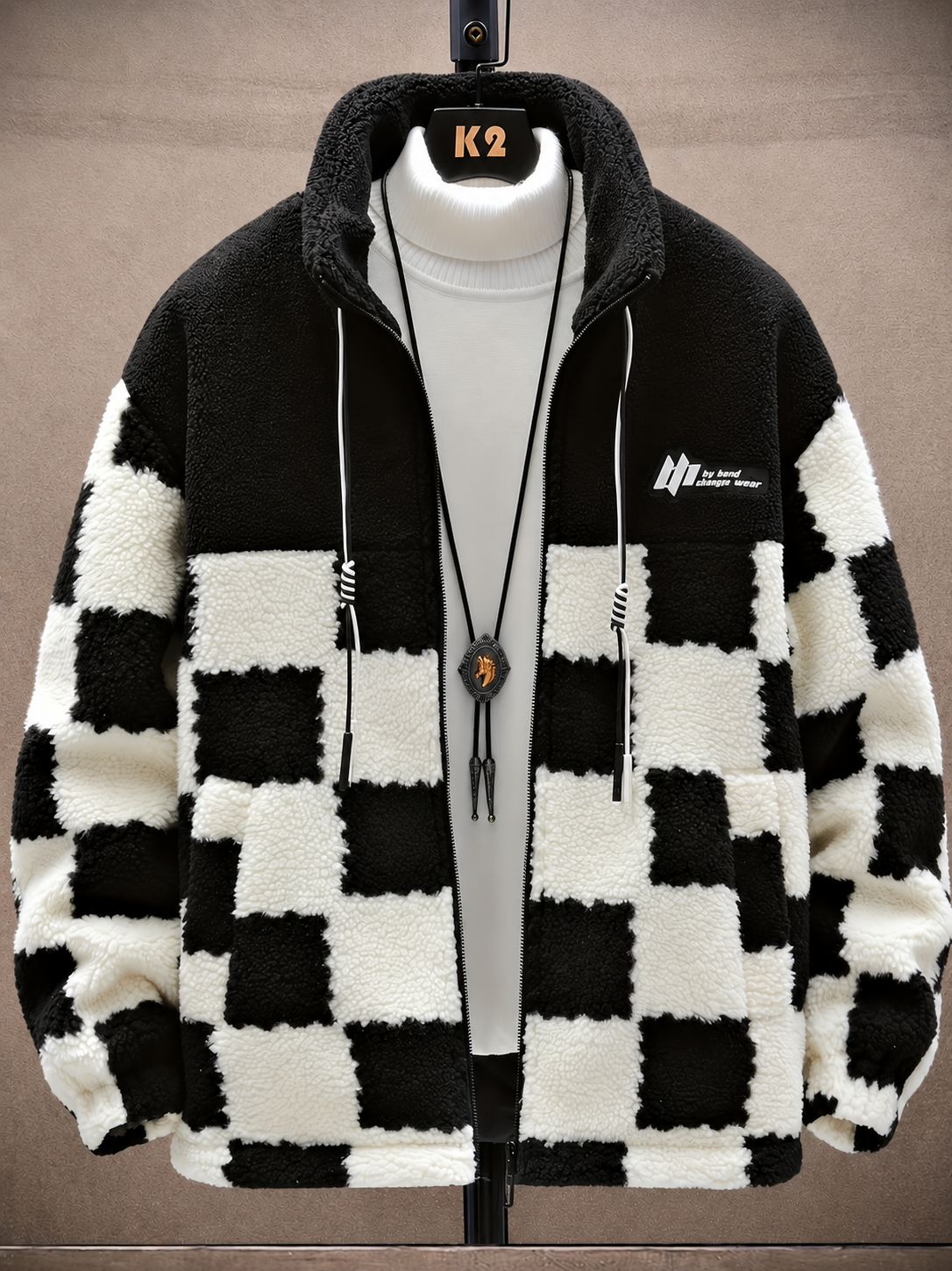 Melany – Karierte Fleecejacke mit Kapuze Und Reißverschluss