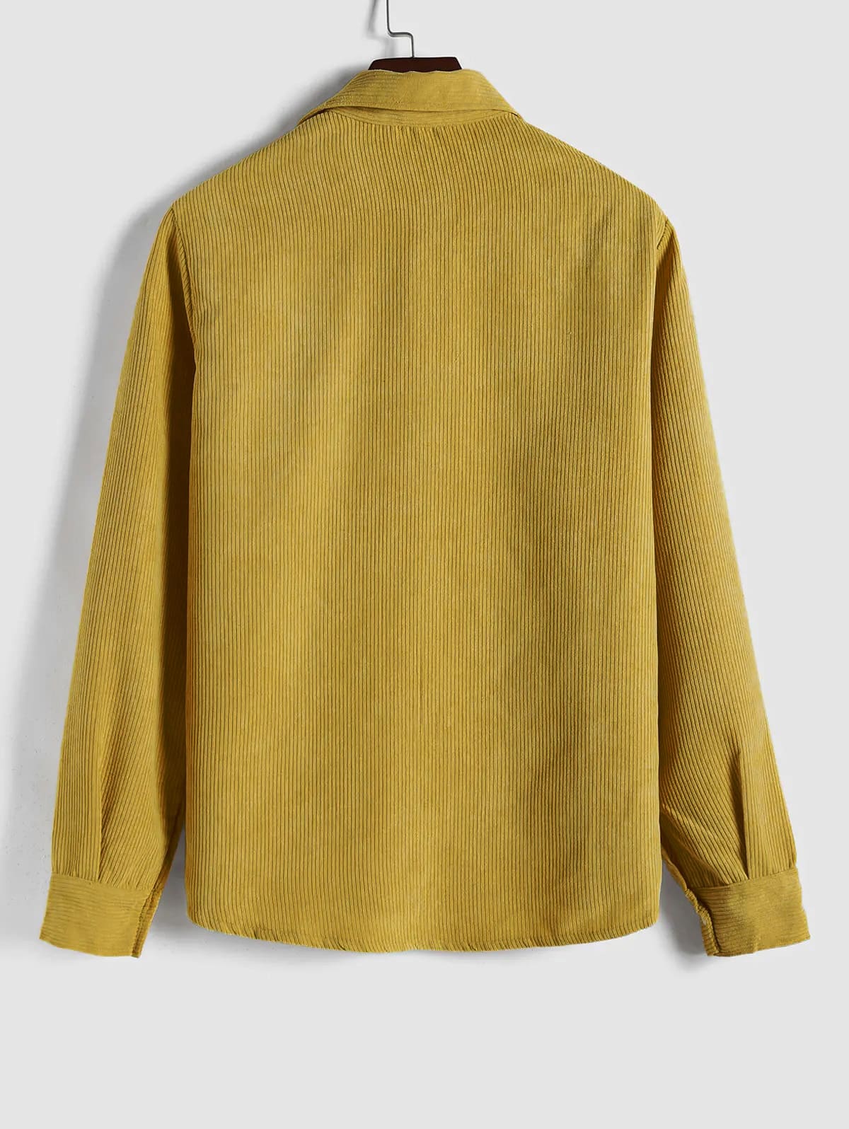 Herren Corduroy Langarmhemd mit halber Knopfleiste