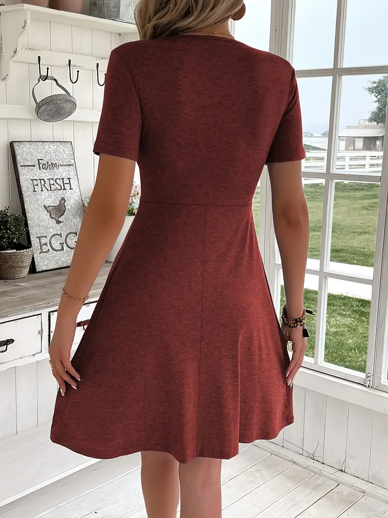 Sofia | Kurzarm V-Ausschnitt Twistkleid Damen