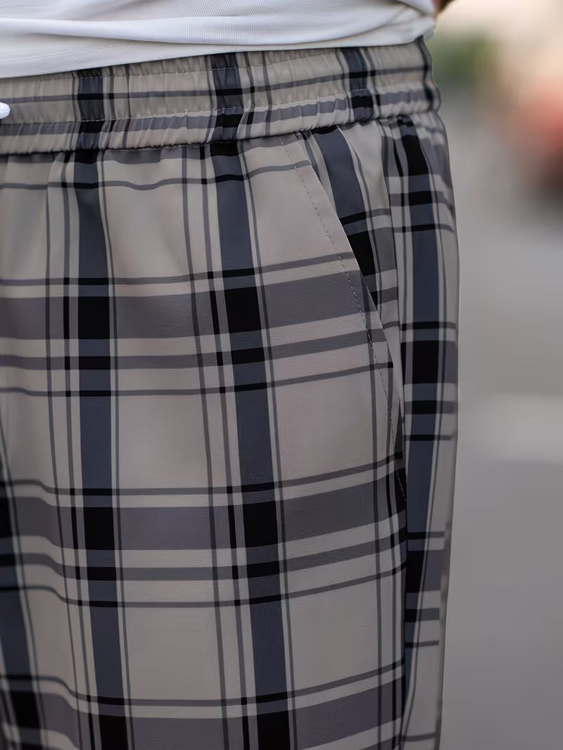 Idriz – Karierte Hose Mit Elastischem Bund