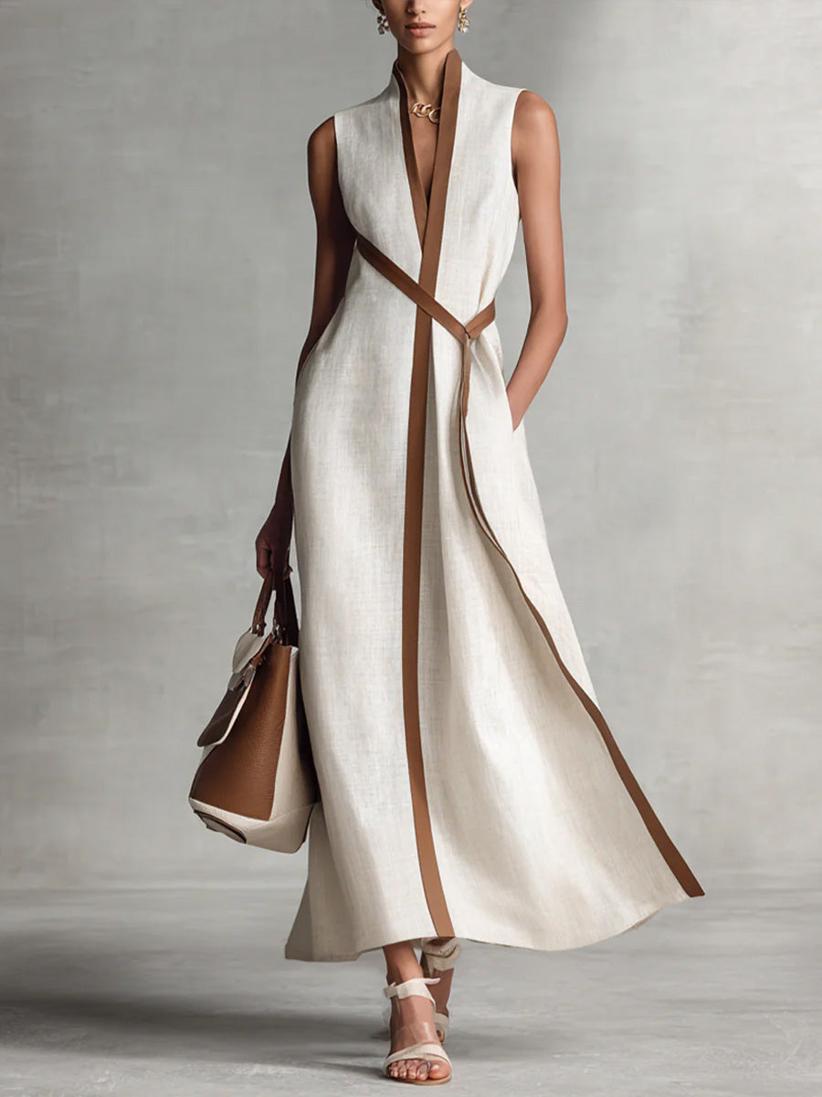 Rysella - Raffiniertes Wickel-Maxikleid aus Leinenmix