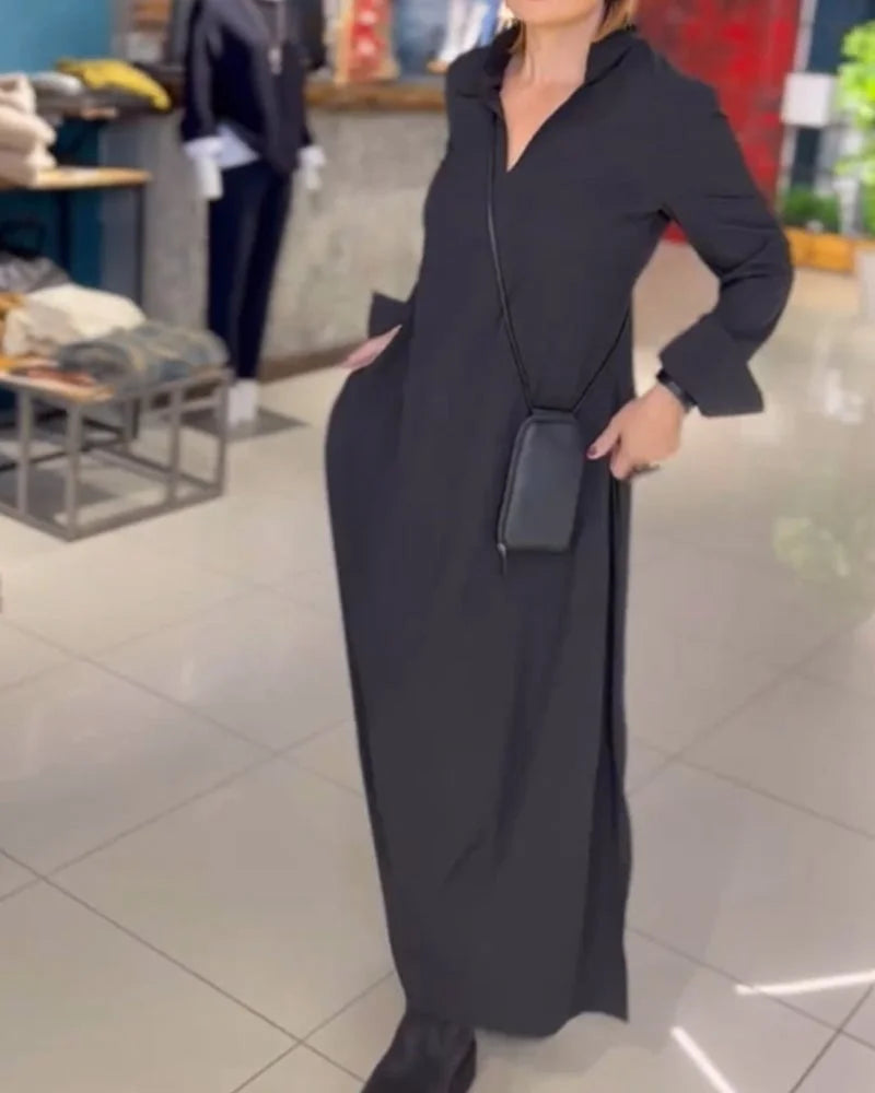 HELENA™ | LANGES WEITES KLEID MIT SEITLICHEN SCHLITZEN
