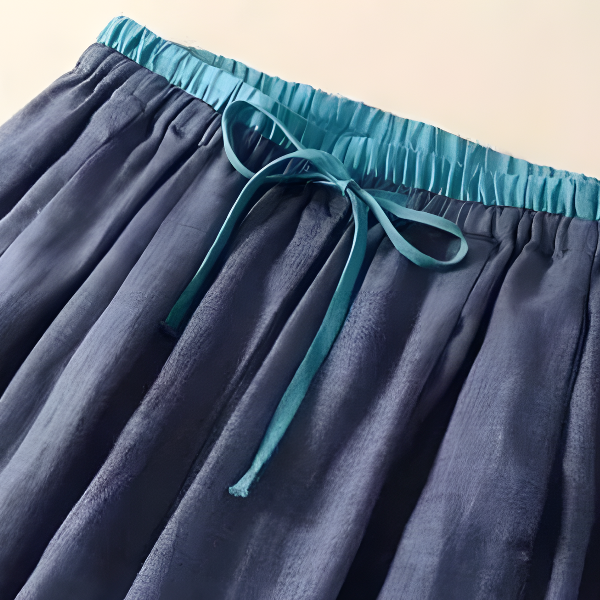 Yndira | Damen Leinenhose Blau Natürlich Komfort Sommer