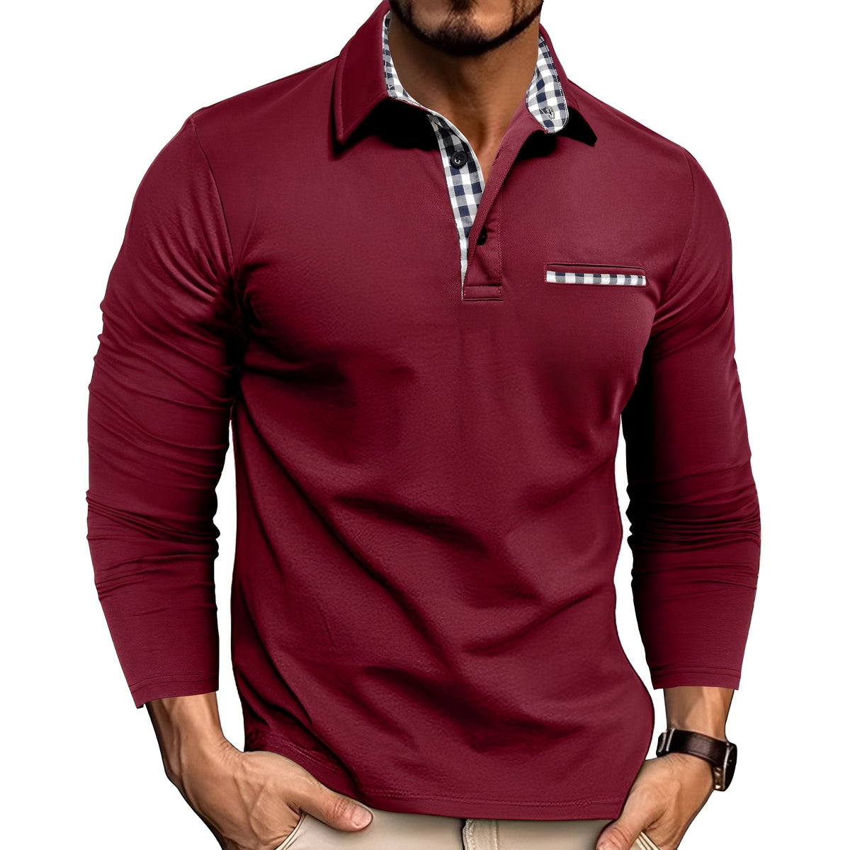 Jerome - Komfortables Langarm-Poloshirt