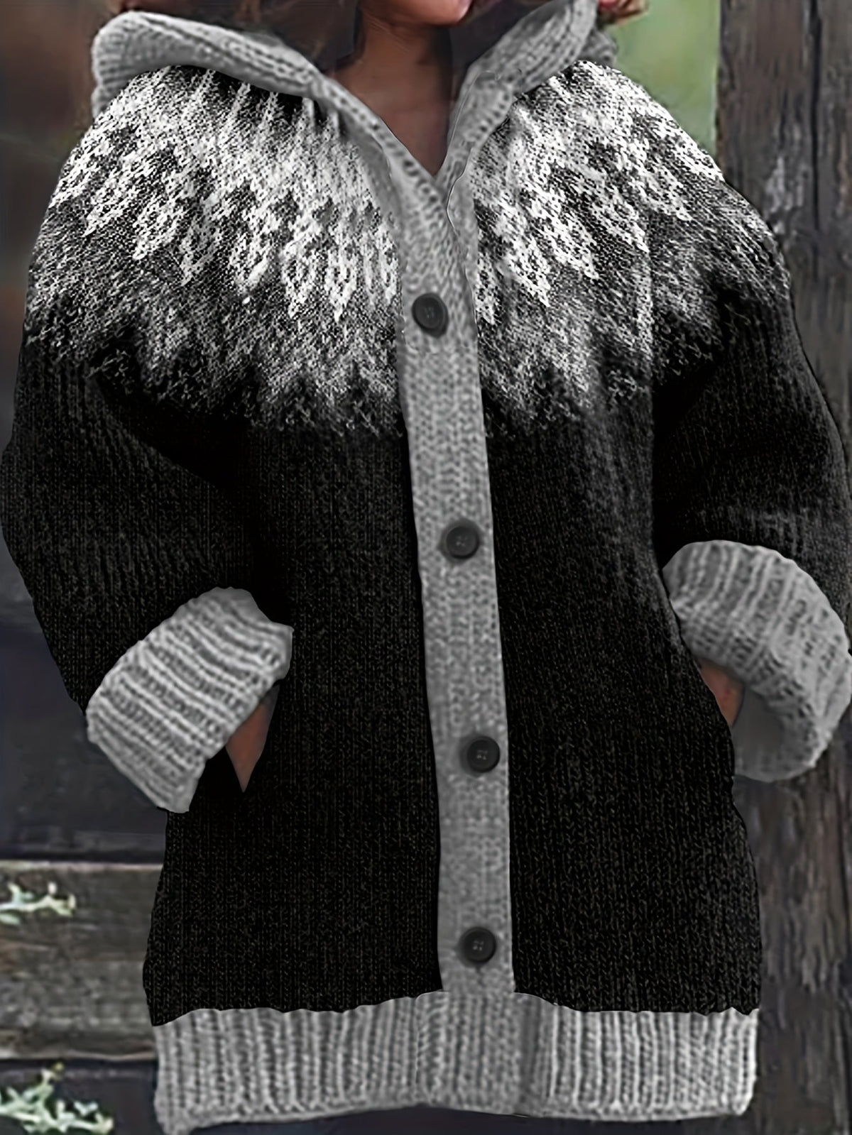 Gulnur - Eleganter Winter Pullover Mit Kapuze Und Langen Ärmeln