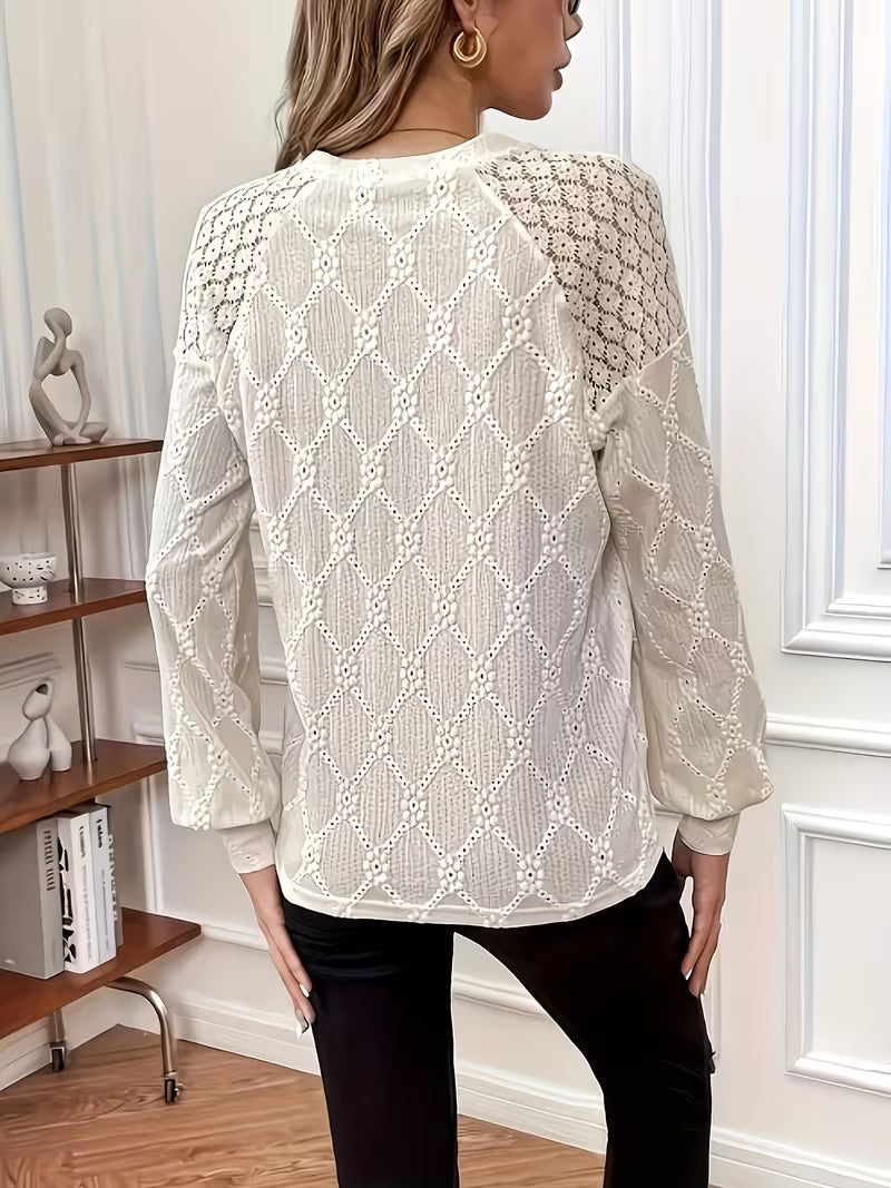 Carys – Gemusterte Bluse Mit Langen Ärmeln
