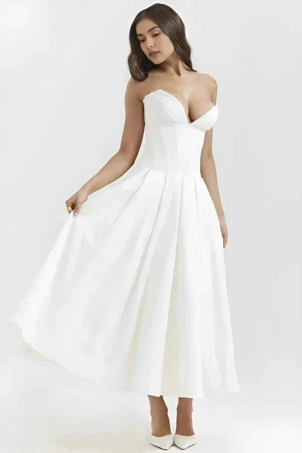 Larissa | Damen Korsett Midi Kleid Besondere Anlässe – Korsett Midi Elegant 2026