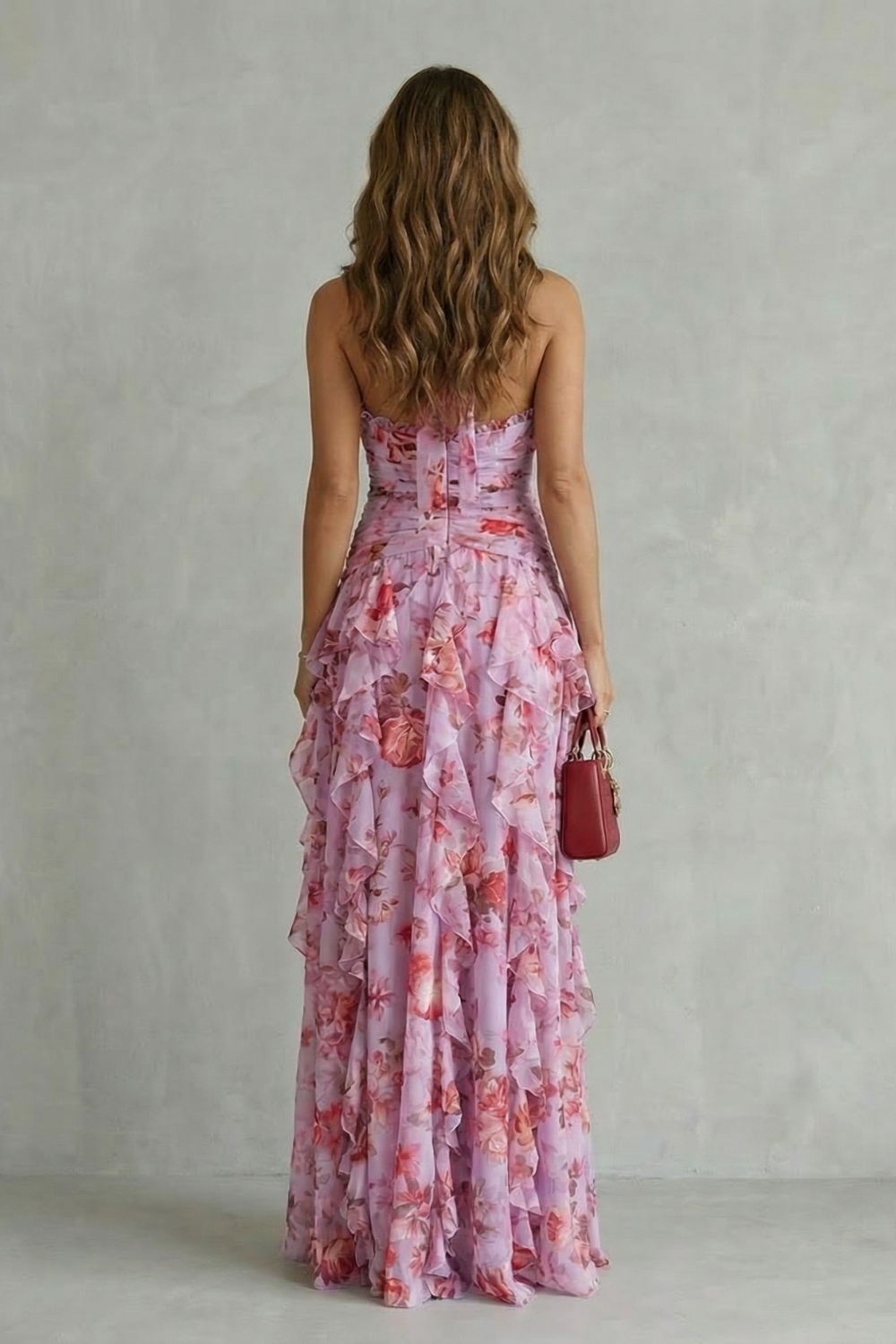 Belladina Verzauberndes Rosen-Kaskaden-Halter-Maxikleid